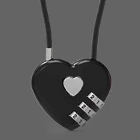 Heart shaped ABS plastic bike lock with steel cable in assorted colours and lengths for securing helmets.