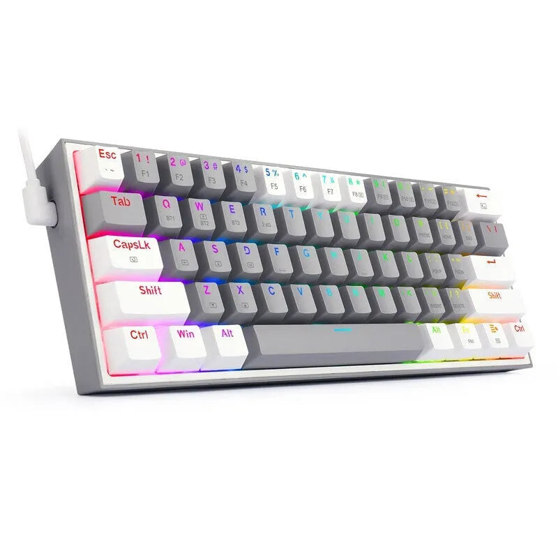 White pink K617 mechanical gaming keyboard with RGB backlighting and dual-keycap set