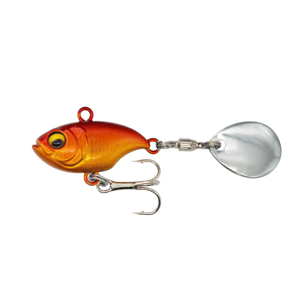 Metal sea fishing iron plate lure with rotating sequins in gold, black, and zebra pattern colour options