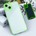 Glow in the dark green Christmas phone case for iPhone on a dark background.