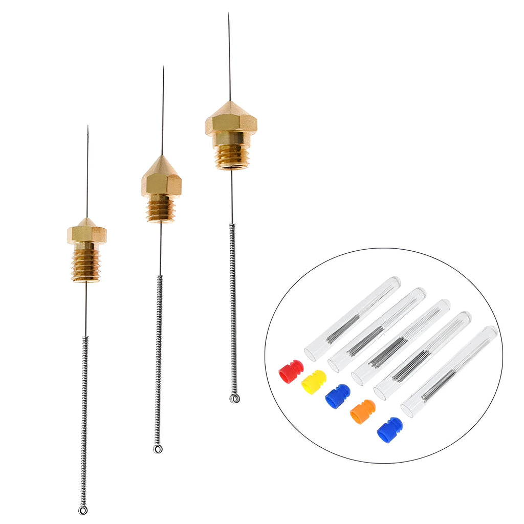 Mk8 E3D 3D printer nozzle cleaning needle set with ten pieces per pack