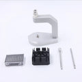Silver multi-purpose press strap removal tool made from tool steel for watches, jewellery, glasses, and electronics