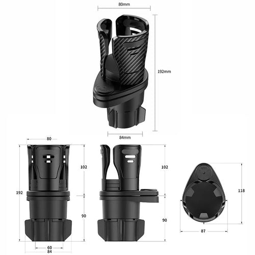 Car cup holder modification kit in ABS plastic with carbon fibre or matte finish options