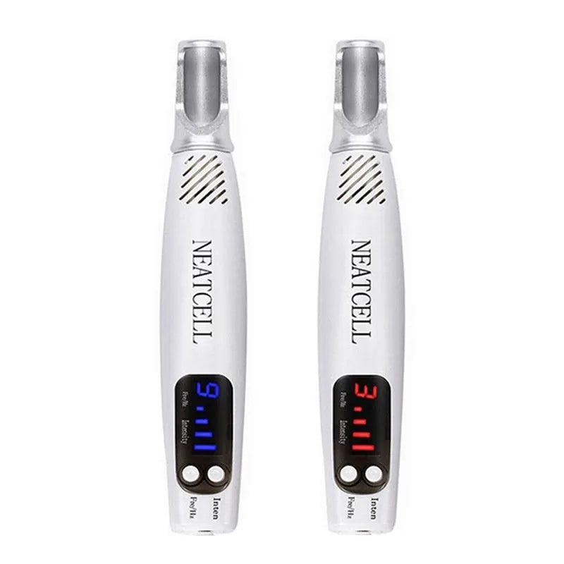 Handheld picosecond pen with blue light option for household melanin treatment, portable design with UK standard plug