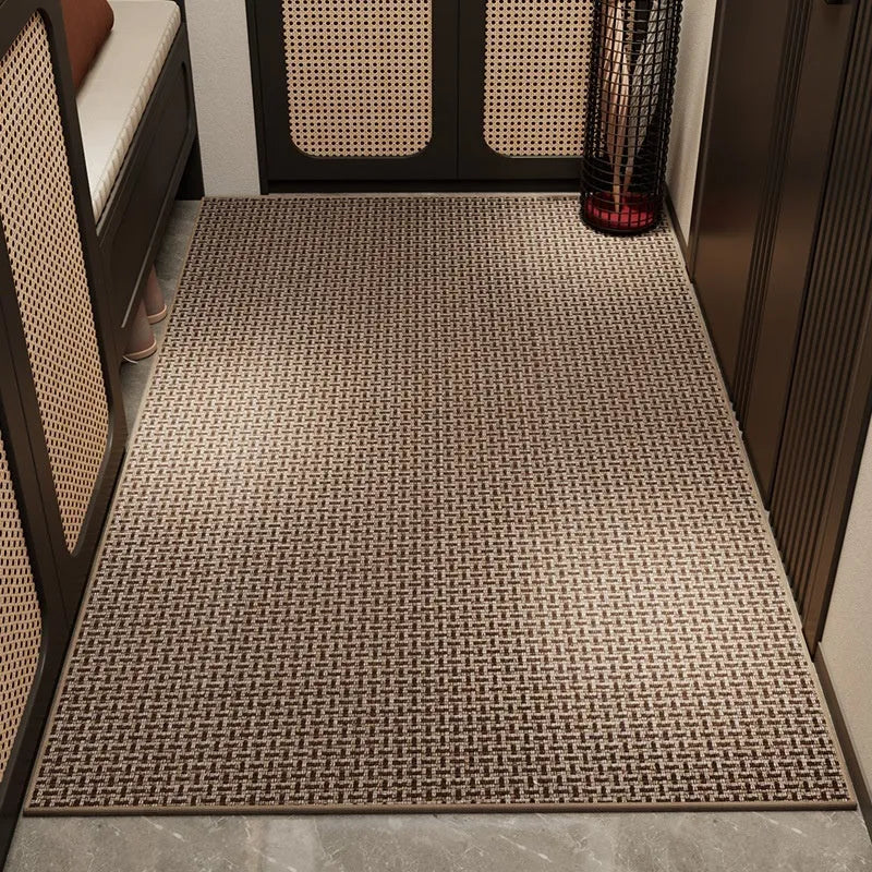 Linen floor mat 60x90cm solid colour doormat interlocking gray option for entrance