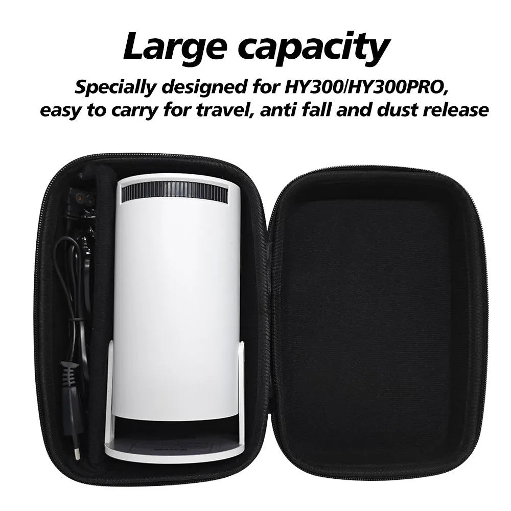 HY300 Pro projector storage box in black or grey, dustproof portable case for home projector