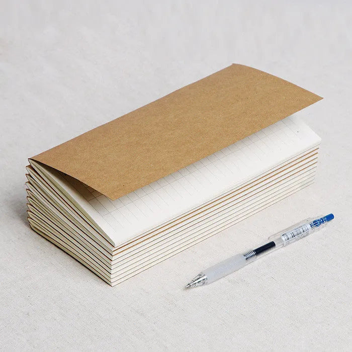 Travel cowhide diary standard refill inner core notebook with saddle stitch binding