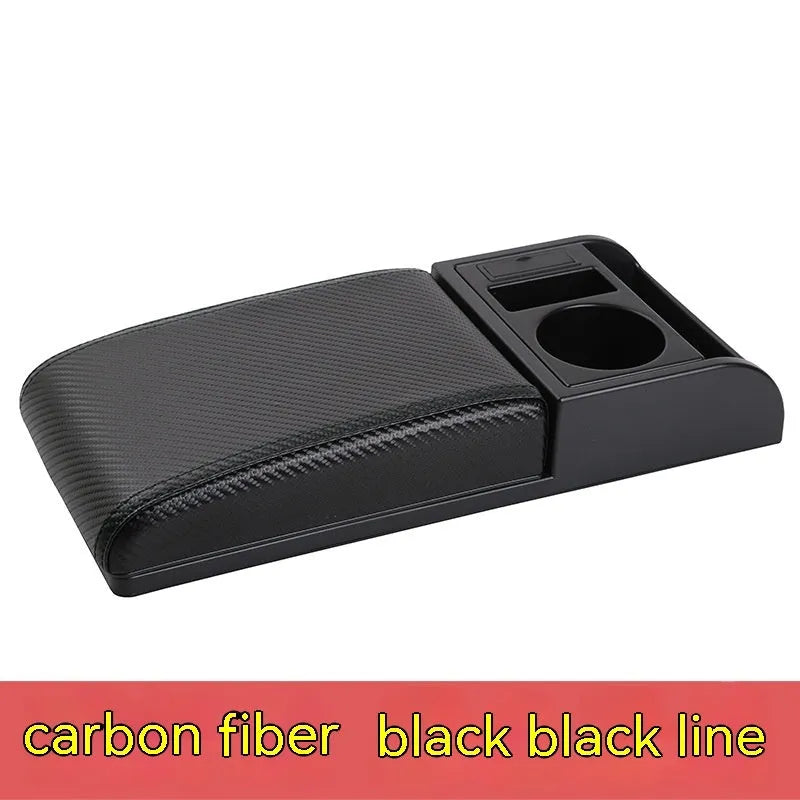Universal car armrest cover for height increase in multiple colour options including black with red lines
