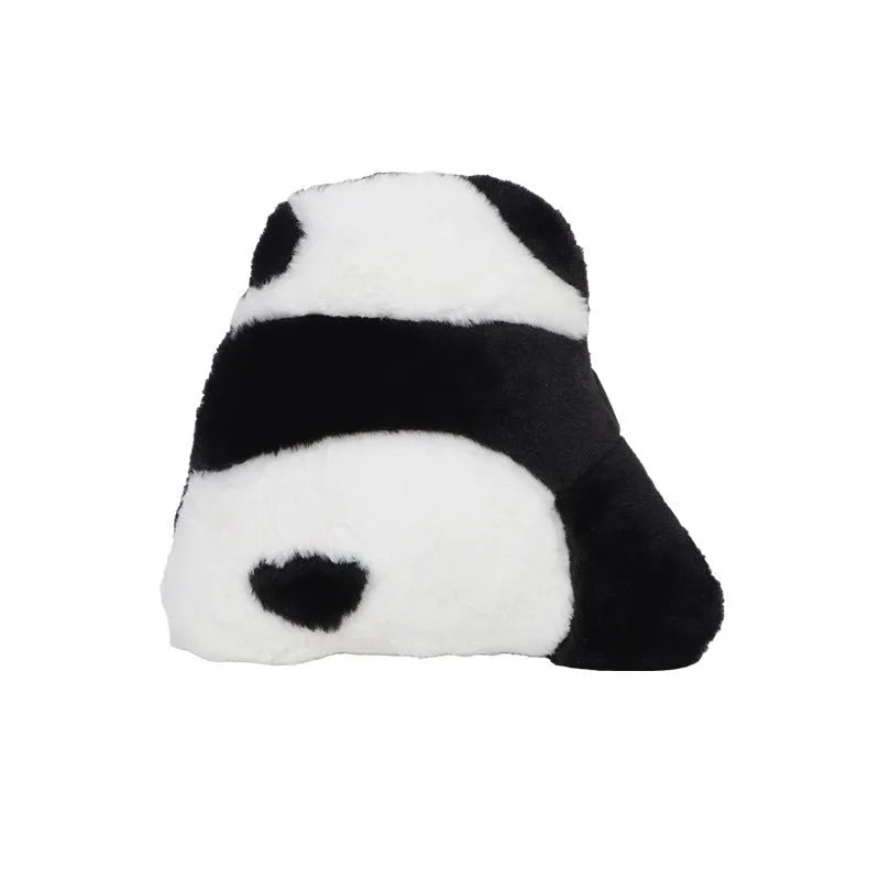 Cartoon panda plush car waist cushion with PP cotton filling for lumbar support