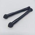 Double-headed miter sponge concealer brush with black wooden handle and artificial fibre heads