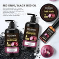 Red onion shampoo and conditioner 4-piece set with hair mask and essential oil bottles