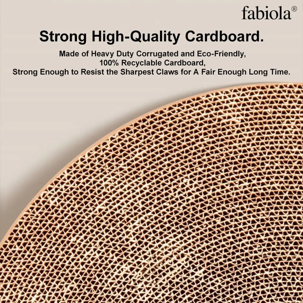 Large circular cat scratching board with ball track and spring plush ball