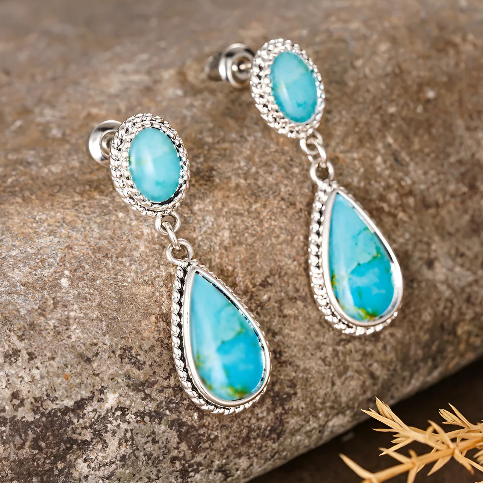 Classical Temperament Water Drop Earrings for women white gold colour copper drop shape geometric Chinese style