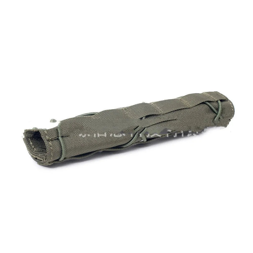 Polyester silencer protection cover, 14 x 22 cm, in Black, Army Green, ACU, Mud and CP for outdoor hunting gear.