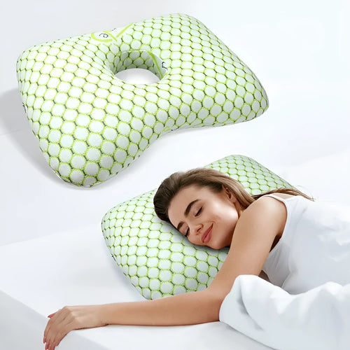 Beauty salon single hole ear pillow for adult facial treatments in 39x28x6cm size with detachable pillowcase