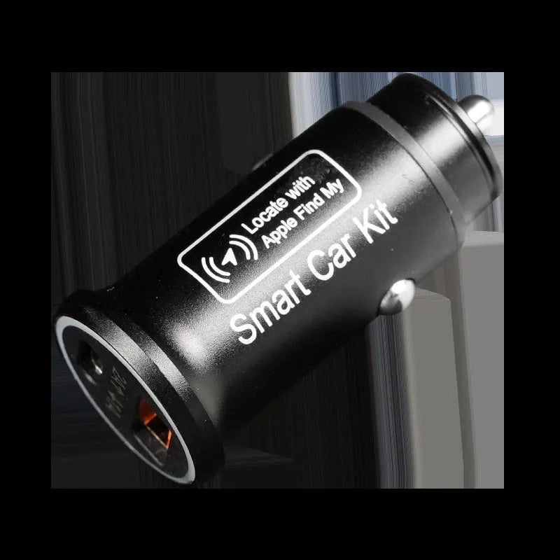 Black OBD-II port GPS car tracker with connector for plug-in vehicle location monitoring