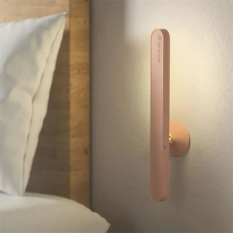 Geometric desk lamp with magnetic base and touch controls in white or khaki finish