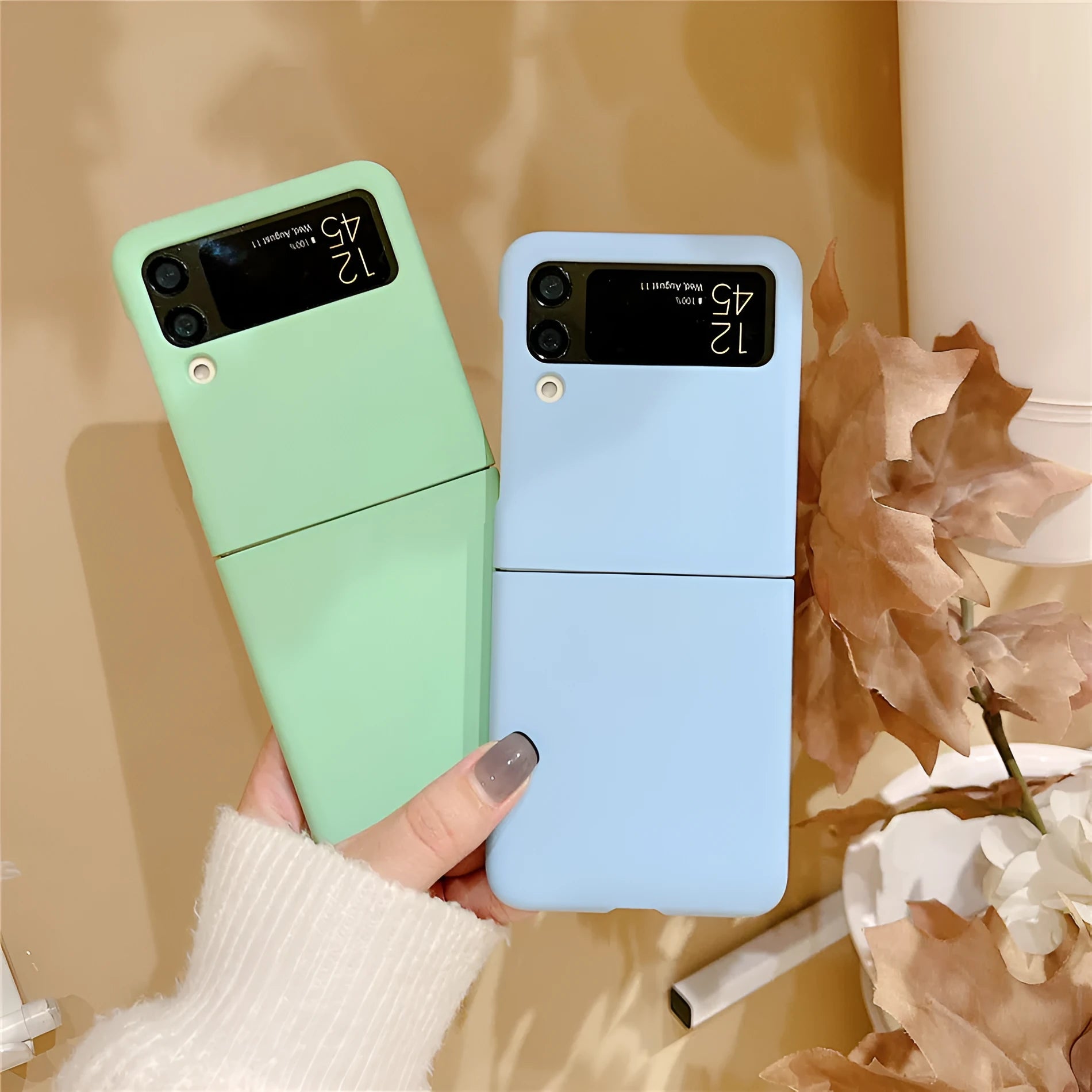Samsung folding screen hard case with soft rubber cover in multiple colours for Z Flip4 Z Flip5 Zli3 drop protection