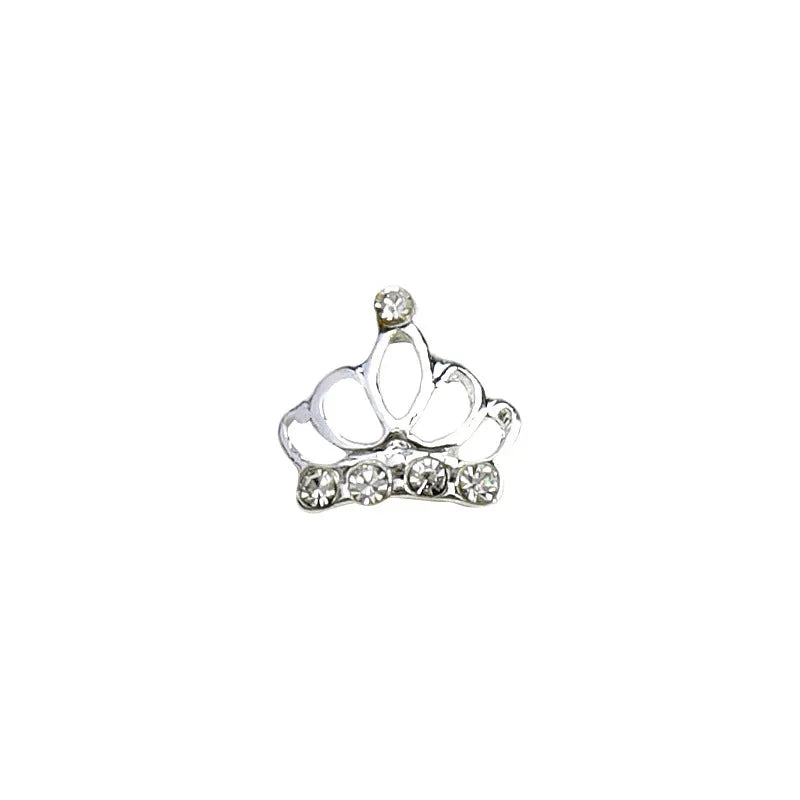 Princess Series Alloy Nail Decoration with Diamond and Pearl Crown Design for French Glitter Ice Transparent European American Ins Style Manicure Square Shape ZS1101 to ZS1116 Styles Available as Single Piece Accessory