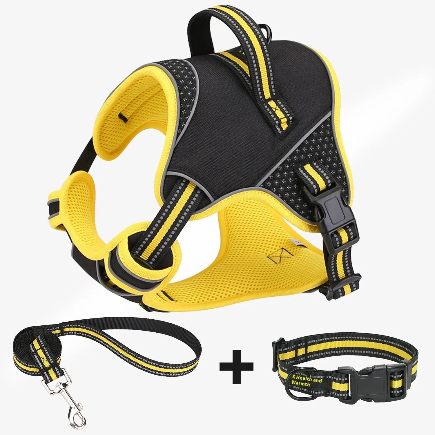 Orange polyester dog harness traction strap with anti-breaking design for outdoor training