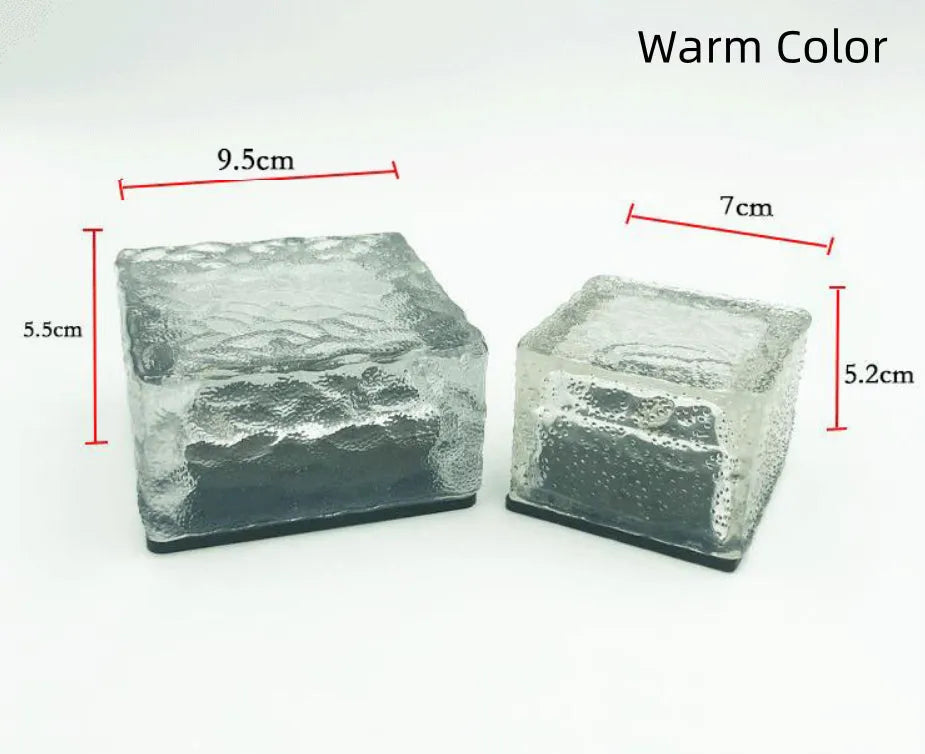 Solar LED floor tile light 10x10cm acrylic top aluminium frame garden path lighting warm white