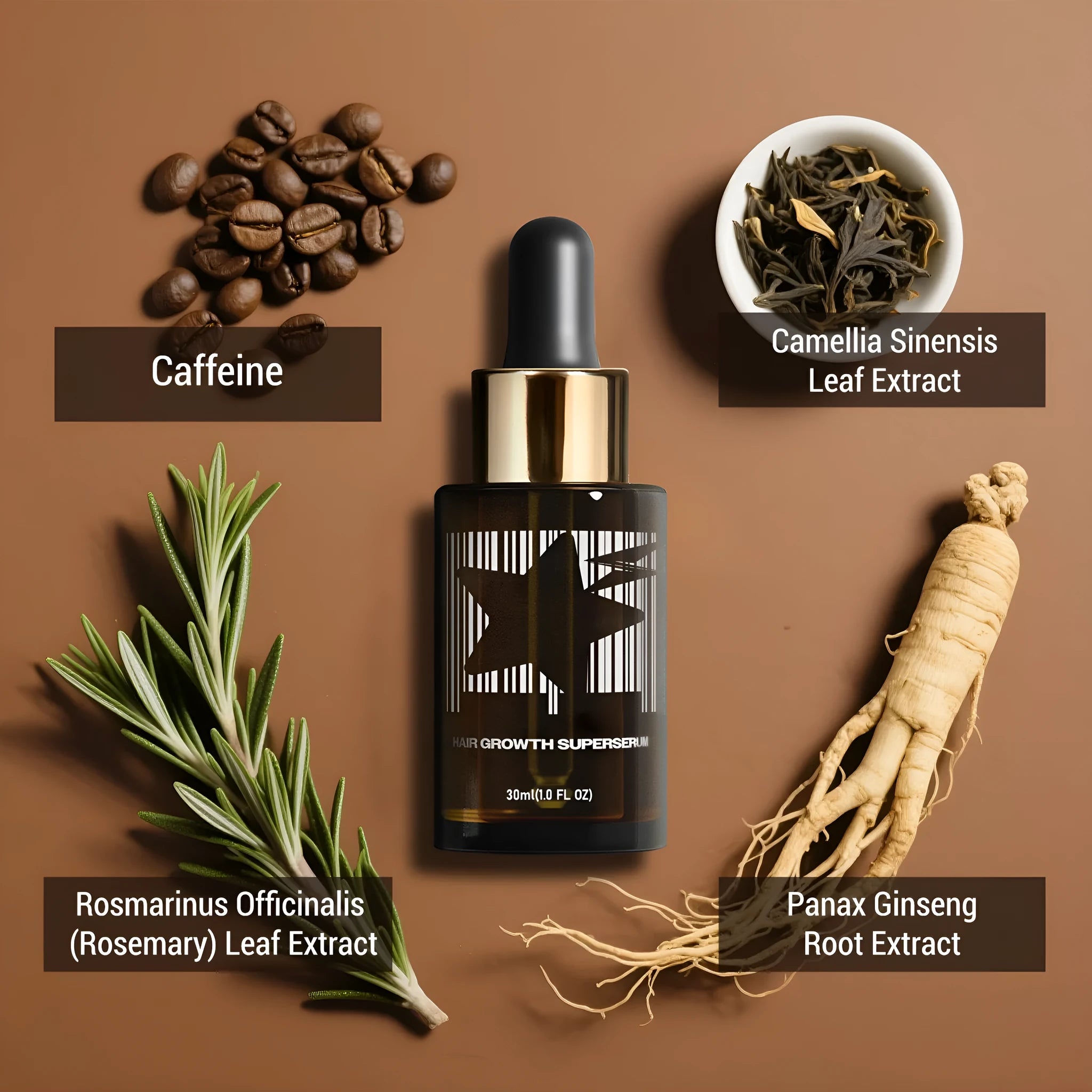 Lightning Star Men's Dense Hair Treatment Oil 30ml white bottle on a plain background