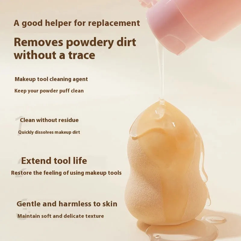Makeup brush cleaning kit with 80ml detergent bottle and 75ml spray bottle