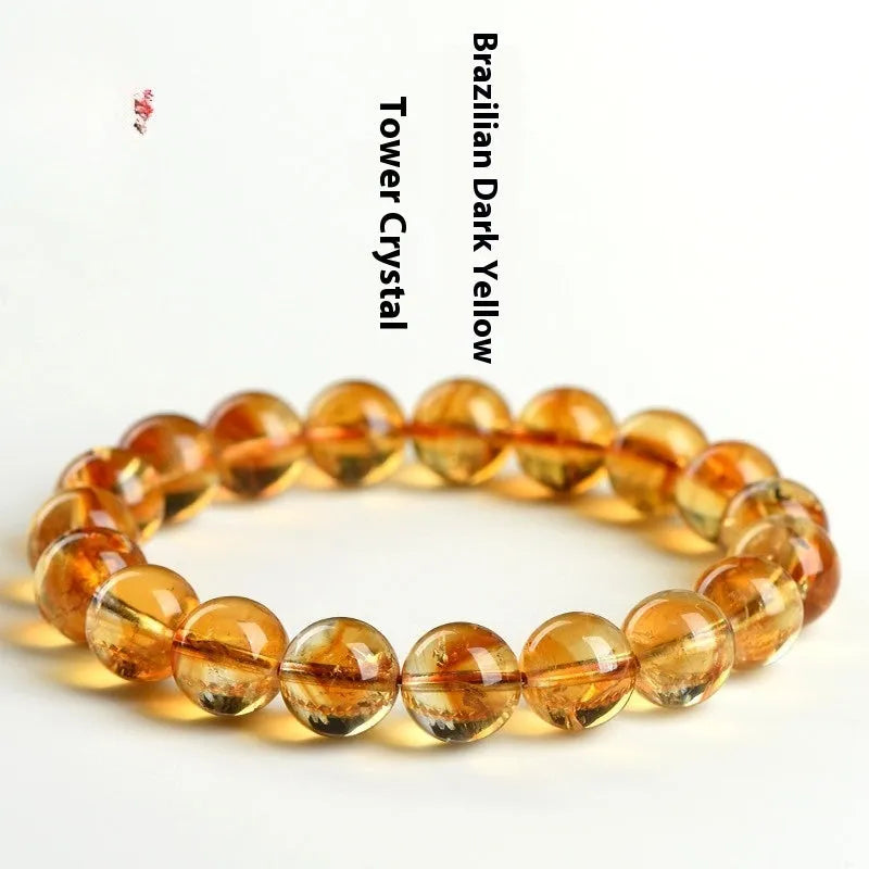 Natural yellow citrine bead bracelet showing geometric stone shapes in single circle and three circle configurations