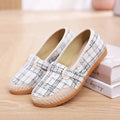 Women's flat heel cloth shoes with shallow mouth, colour stitching, and ethnic style in 6036 red colour