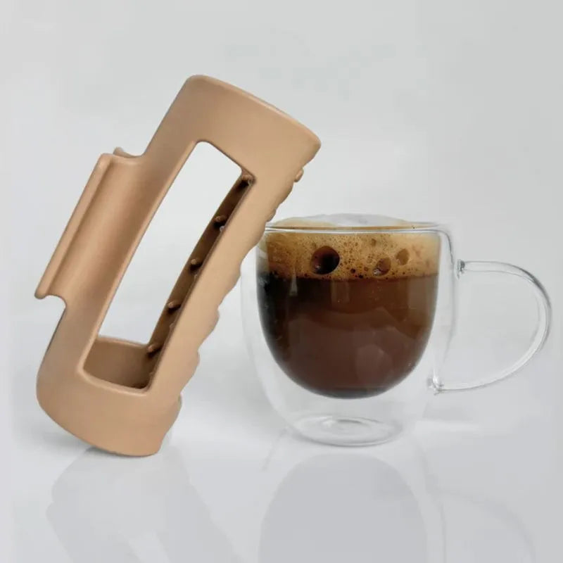 Extra large 13cm soft silicone shark clip in advanced black on a clean white background