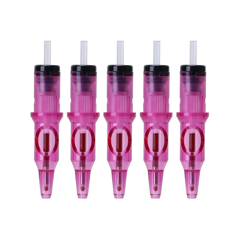 Tattoo drawing pen with needle system in multiple colours for line work and colour application