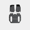 Tesla Model X black rubber foot mats for cabin and trunk floor protection