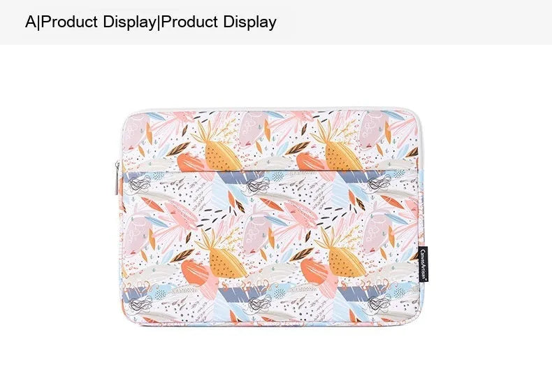 White PU leather waterproof inner sleeve bag for 14 inch laptop.