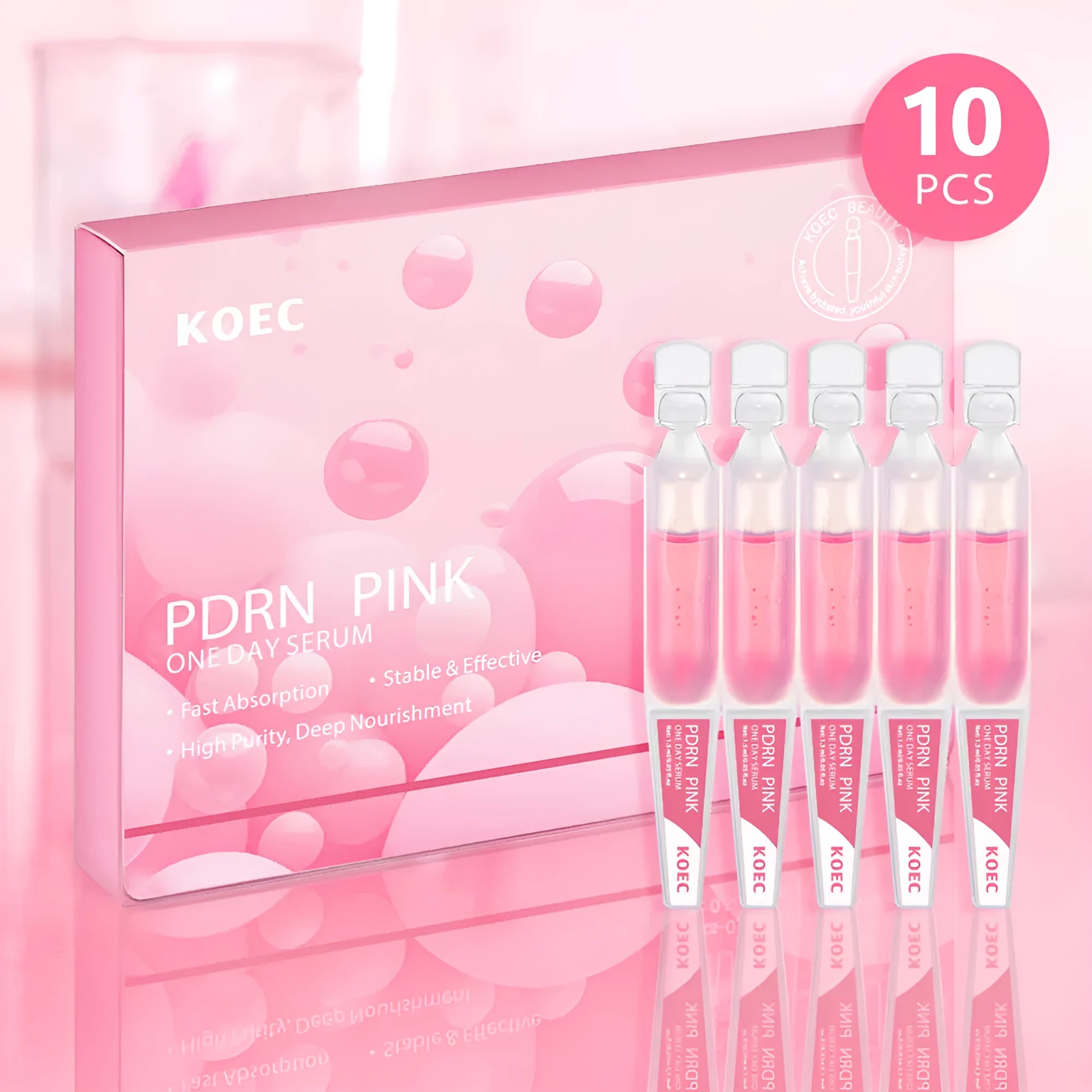 KOEC Powder Polypeptide Disposable Moisturising Mask 10 Pack with latex essence sheets