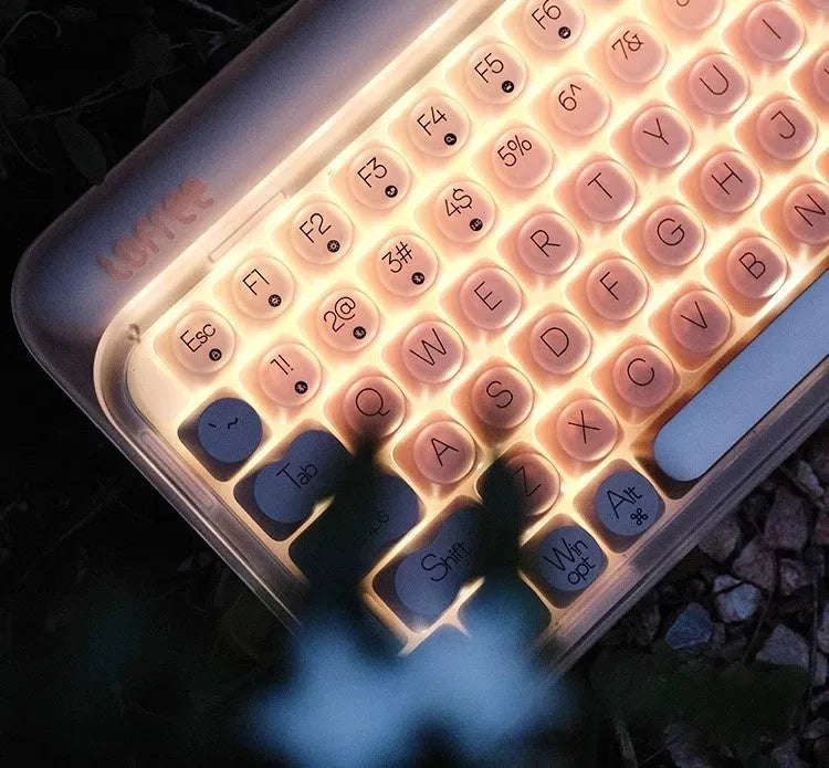 Liquid Foundation 84-key wireless mechanical Bluetooth keyboard set with mouse, calculator, and pickup light.