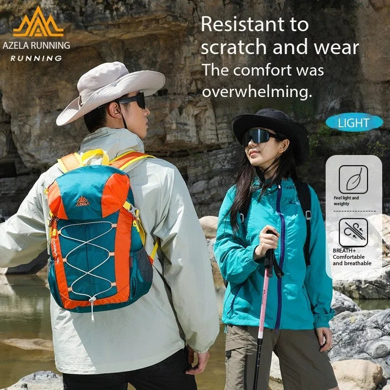 AZELA 20-litre colour-block hiking backpack in black, lightweight for camping and travel