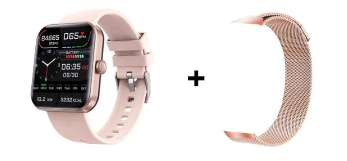F57L sports watch with heart rate and blood pressure display on a wrist with a silicone strap