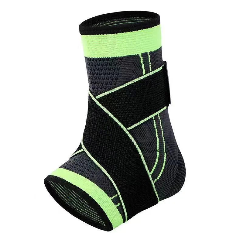 Thin summer sports ankle protector for tennis in black with elastic fabric, adult size