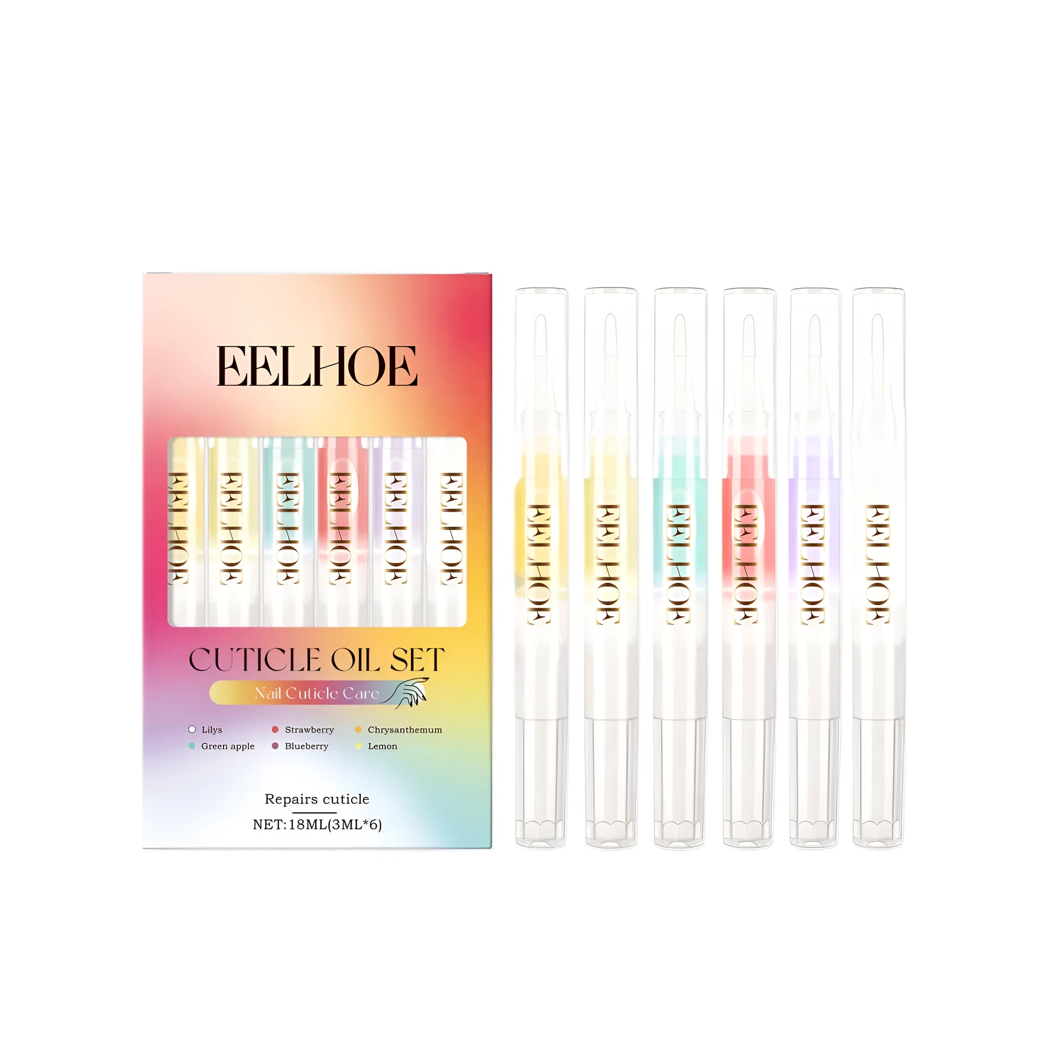 Nail care liquid set with retinol and vitamin C in six fragrances including lemon and jasmine