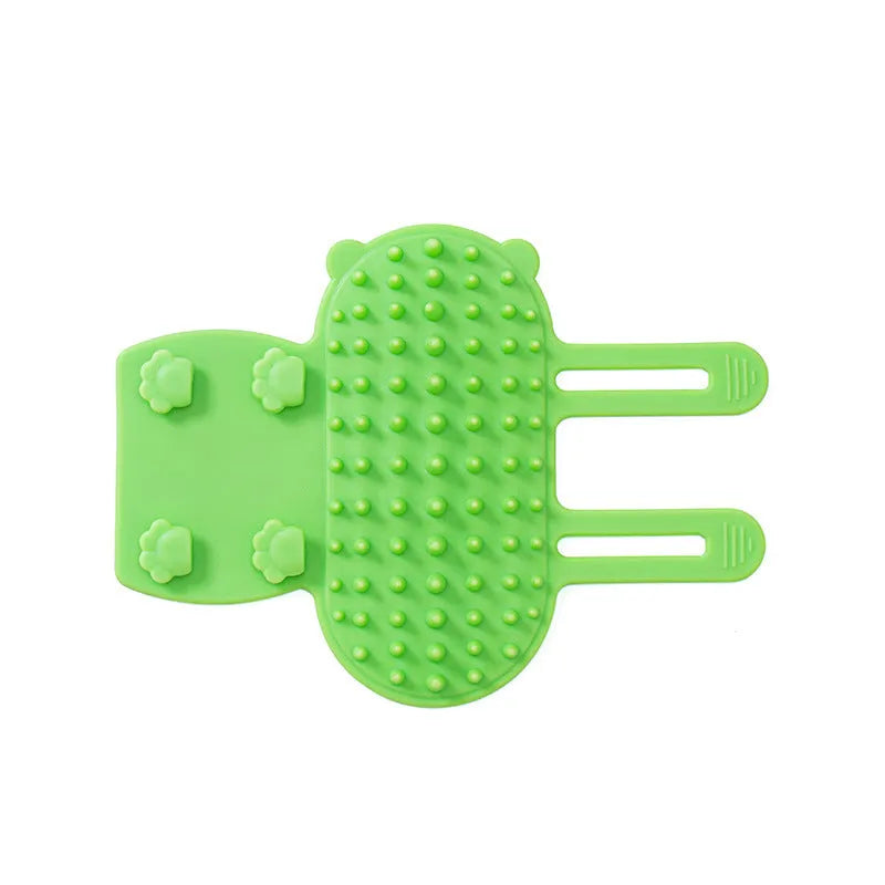 Silicone cat scratching massage comb with adjustable strap in multiple colours