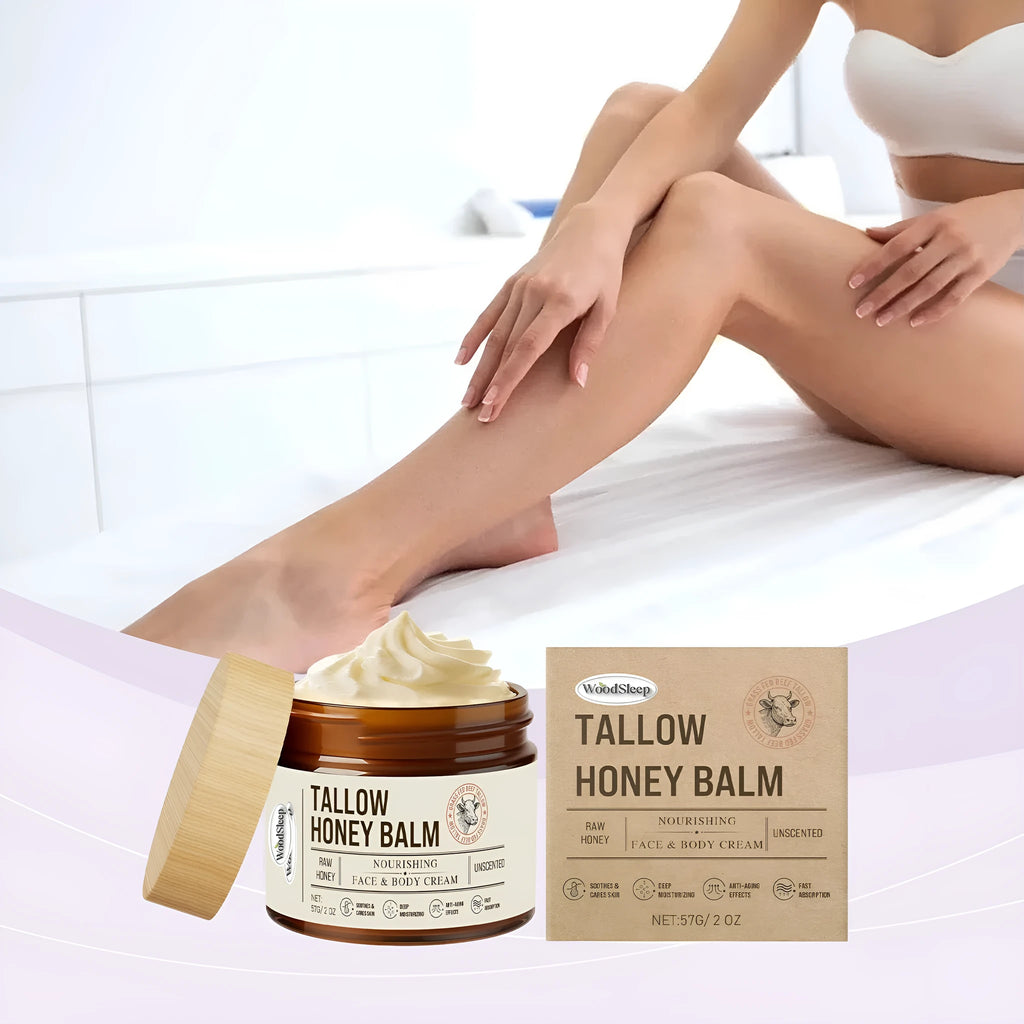 57g pot of Tallow Honey Skin Repair Moisturizing Cream on a clean surface