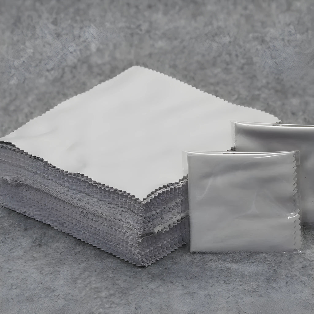 Microfiber glasses cleaning cloth 130x130mm square gray colour