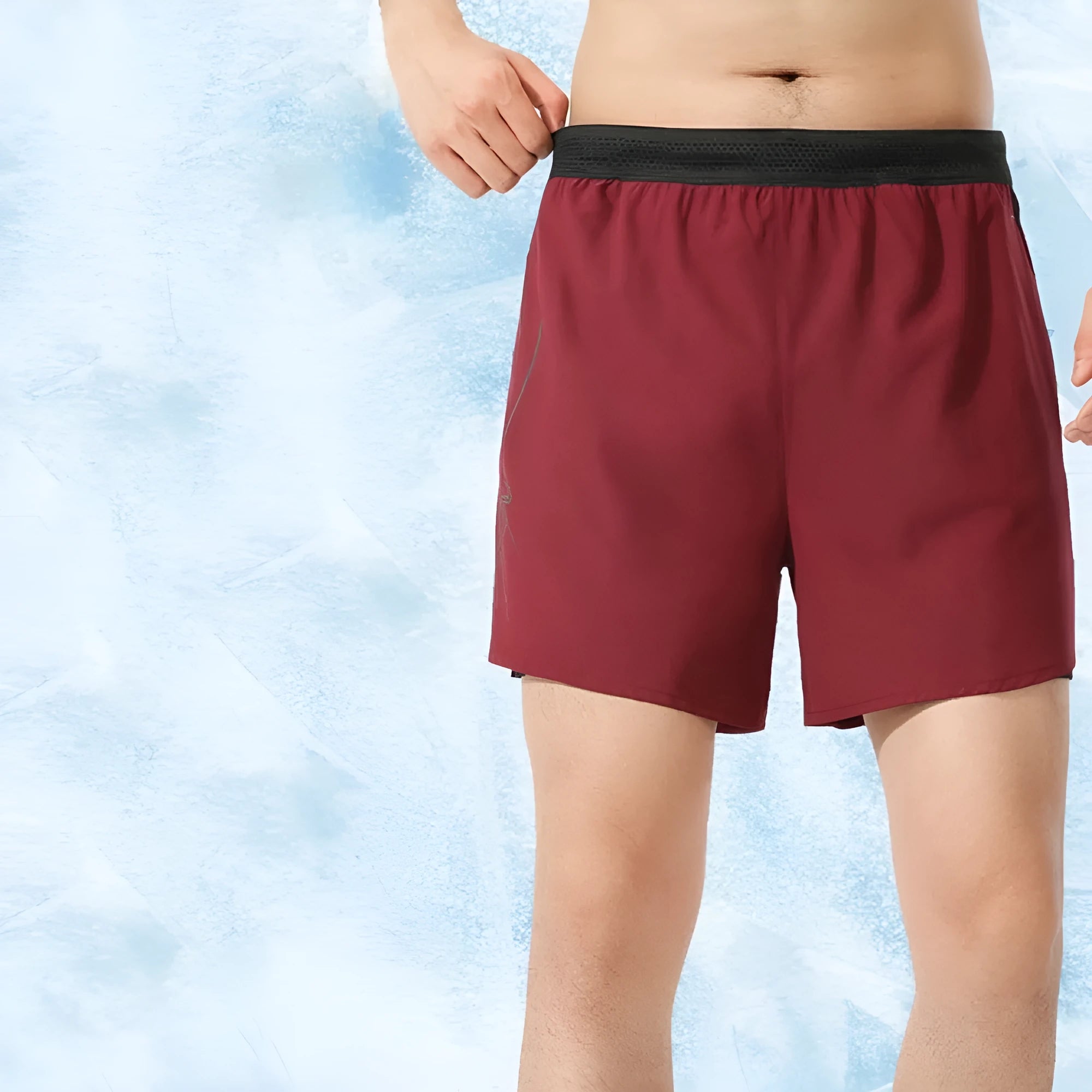 Men's low-waist solid-colour basketball shorts made from polyester fabric.