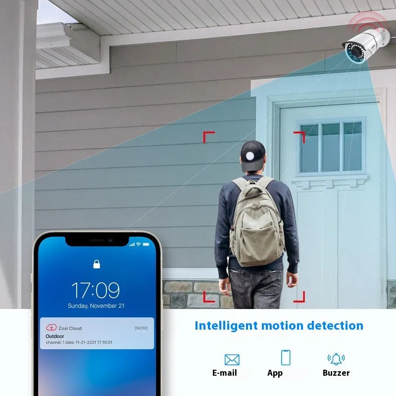 ZOSI 5MP POE security camera system with outdoor cameras and network video recorder
