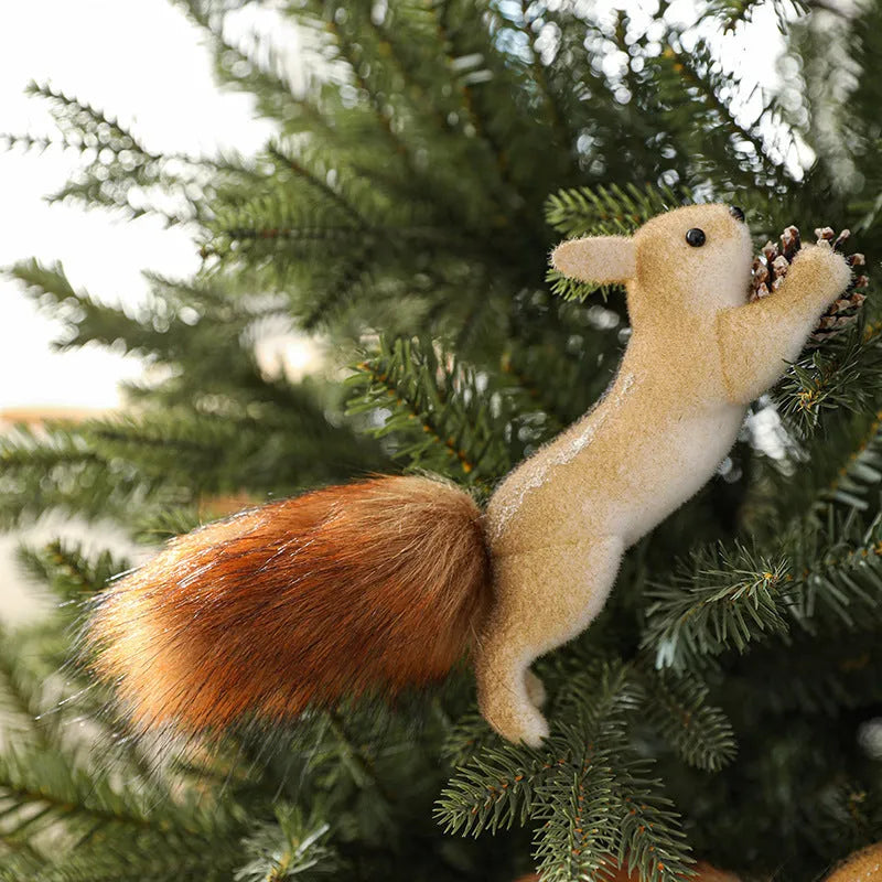 Lightweight foam squirrel pendant Christmas tree ornament in cartoon modern simple style