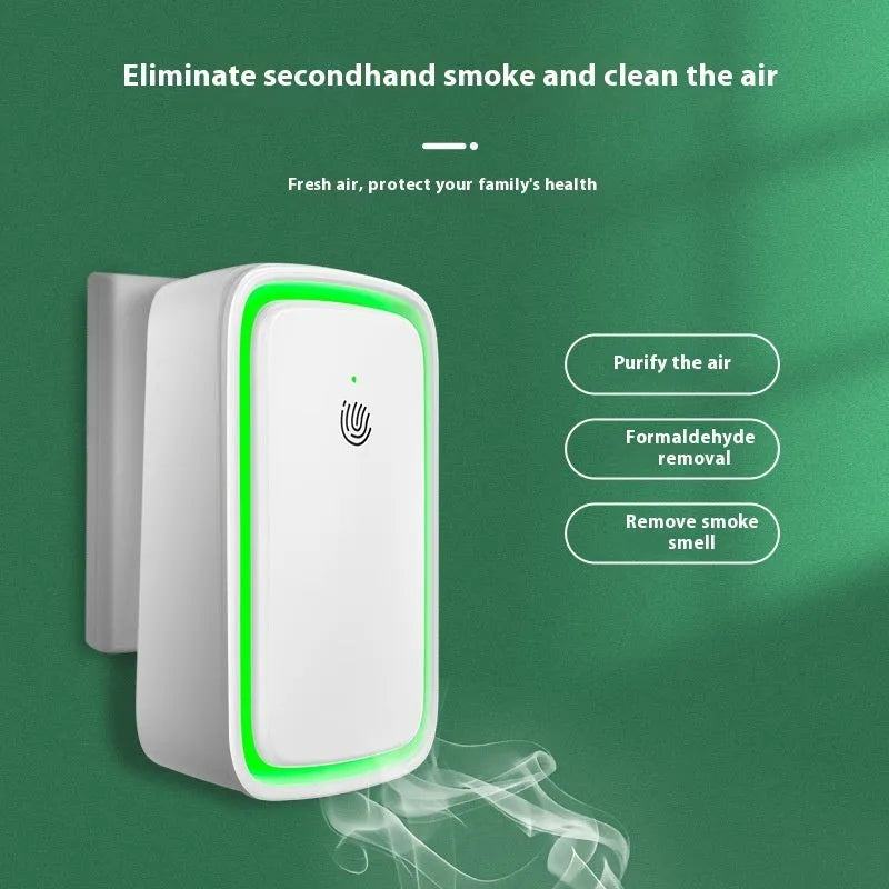 White wall-mounted plastic air purifier for 21-30 sq m rooms with anion and odour removal functions