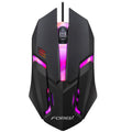 Black 104-key backlit gaming keyboard with mouse bundle on gaming desk