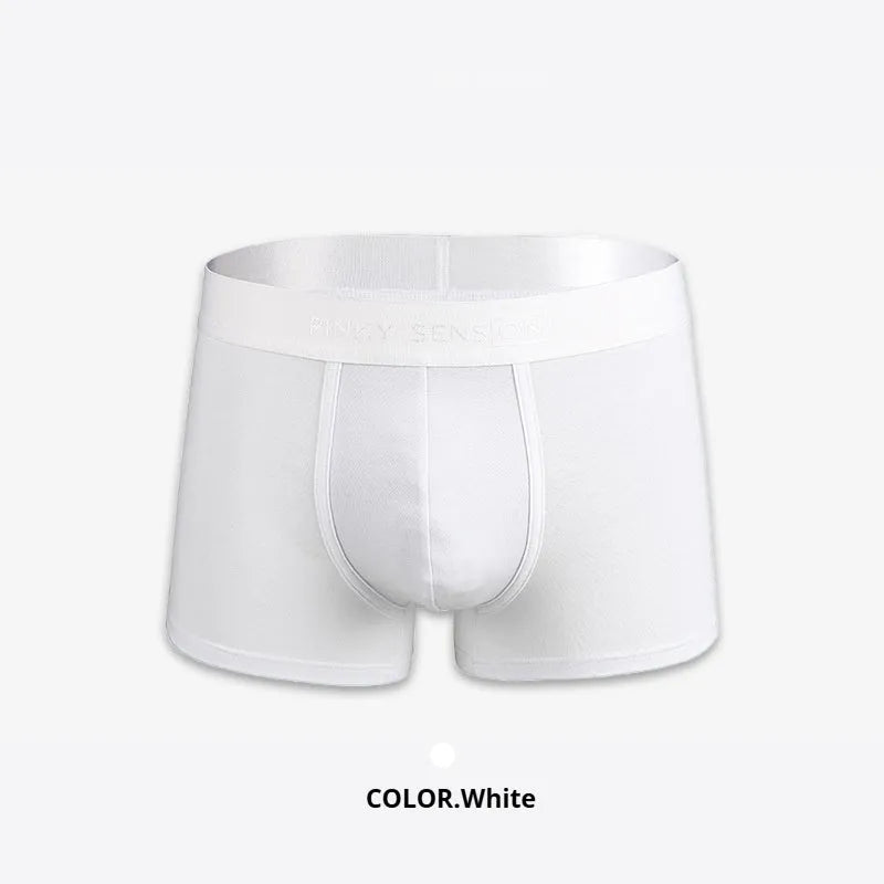 Men's cotton boxer underwear in solid colours showing size options L XL XXL