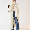 Women's autumn winter large lapel long cardigan jacket in chenille fabric with princess sleeves