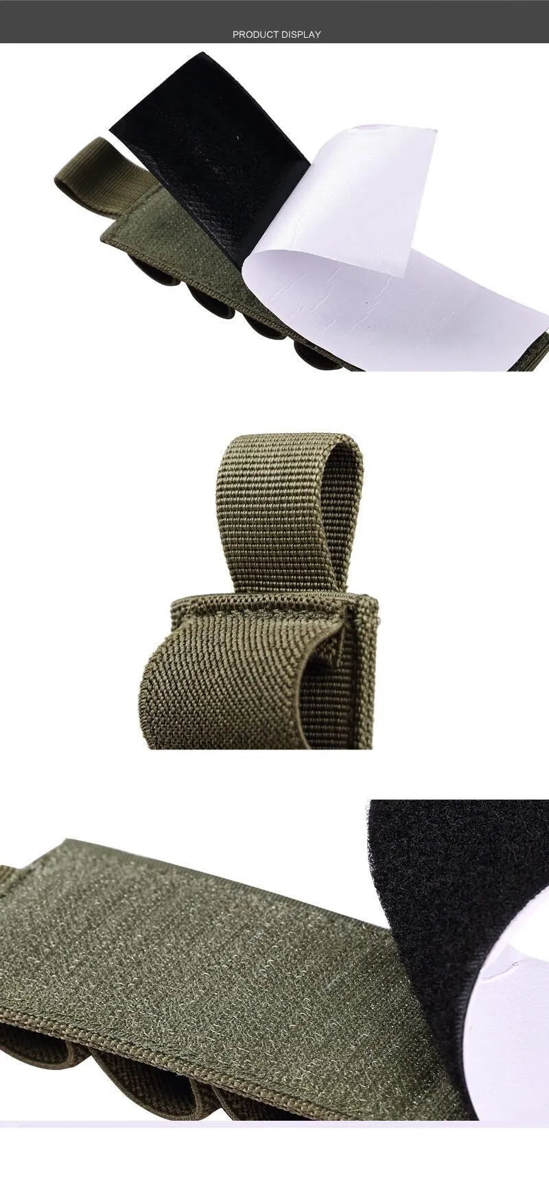 6-hole MOLLE storage organiser in tactical colours measuring 16.5cm by 5cm